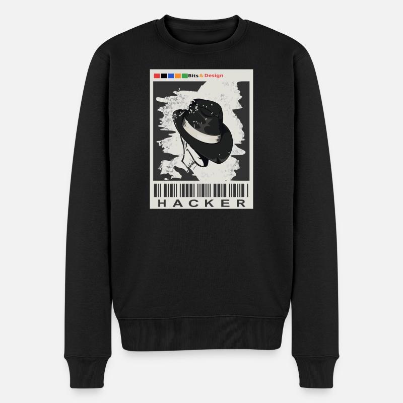 Hacker gesucht - Männer Premium Bio Pullover - Schwarz