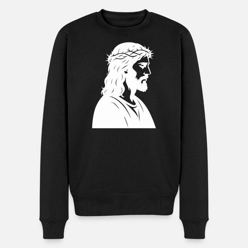 Silhouette de Jésus-Christ - Pull Premium bio Homme - noir