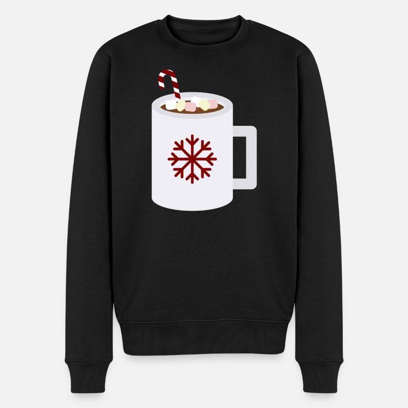 Snowflake Cocoa Mug Kunst - Männer Premium Bio Pullover - Schwarz