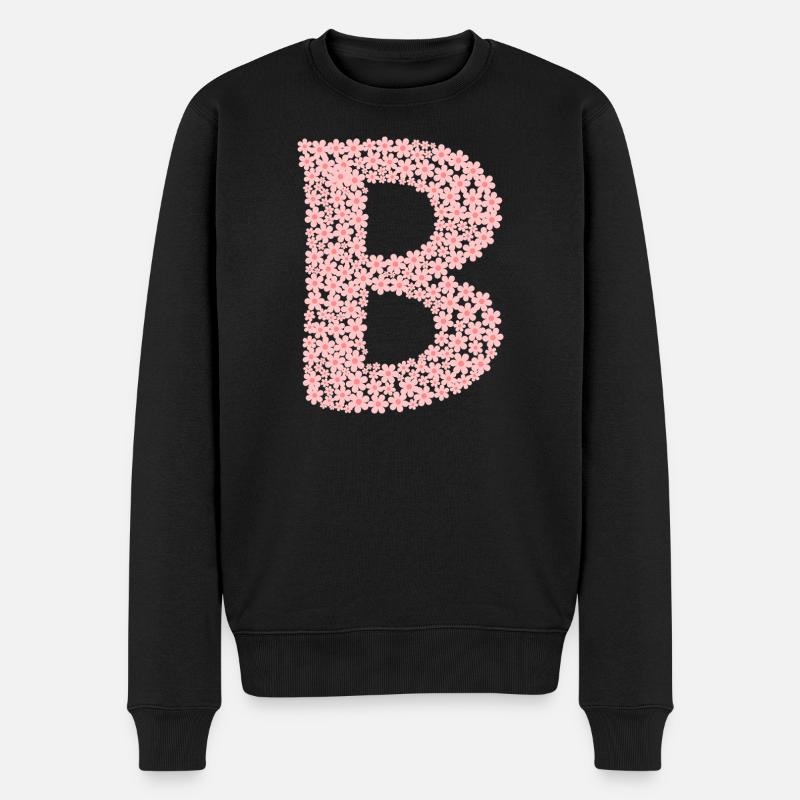 Monogramme Blossom « B » - Pull Premium bio Homme - noir