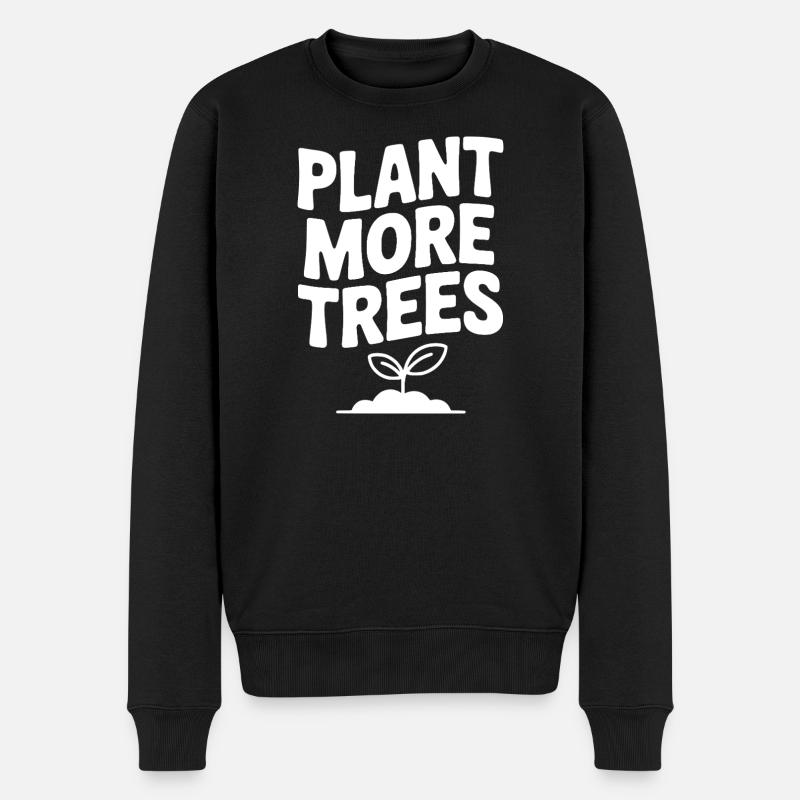 Pflanze mehr Bäume - Männer Premium Bio Pullover - Schwarz