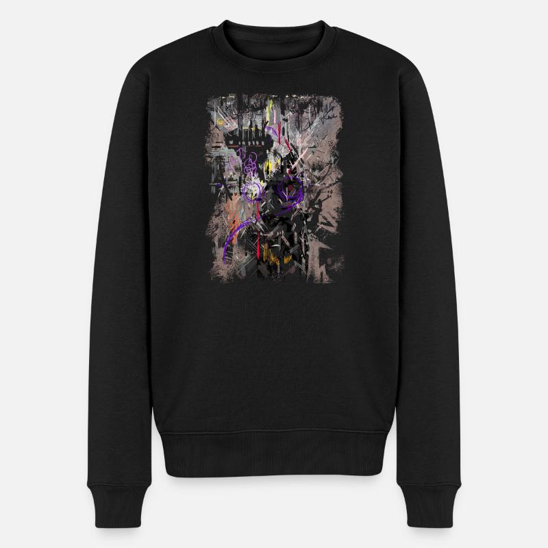 Abstrakt Textur - Männer Premium Bio Pullover - Schwarz
