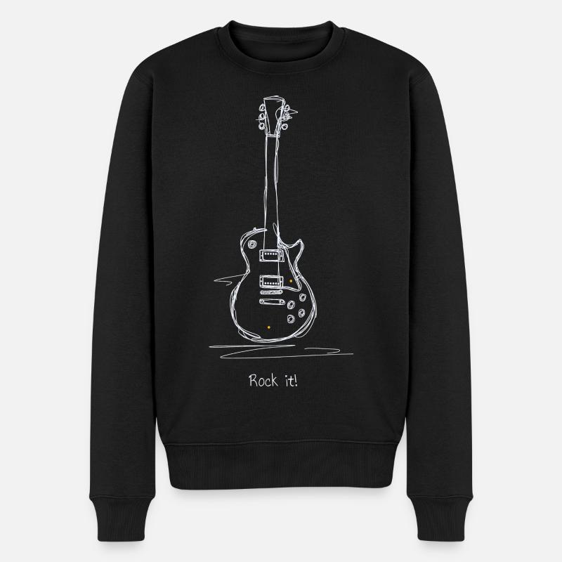 Chalk Gitarre Rock Motiv - Männer Premium Bio Pullover - Schwarz