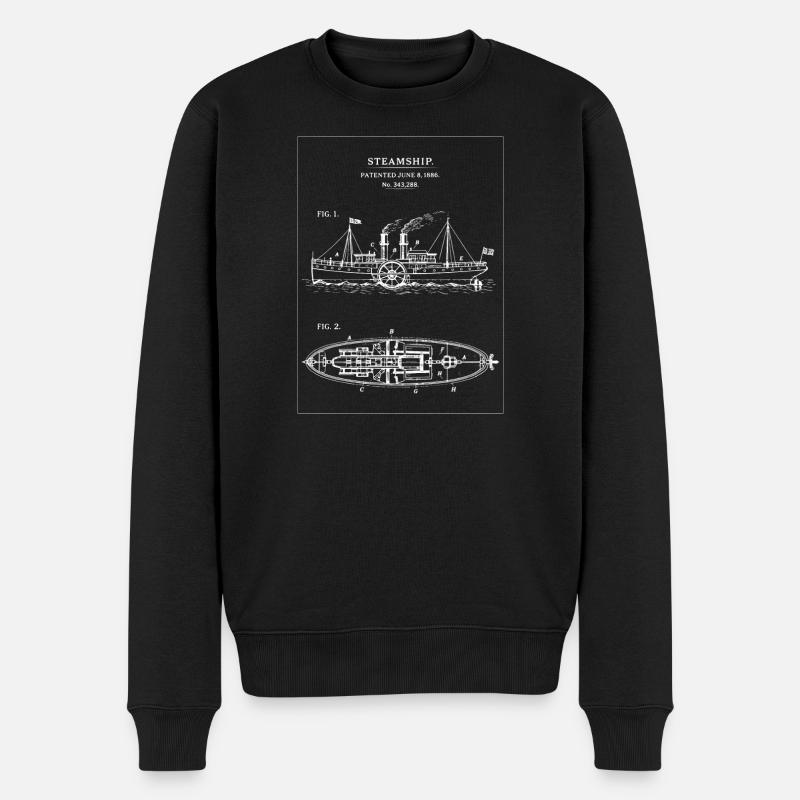 Bateau à vapeur Steamprint Steamship - Pull Premium bio Homme - noir