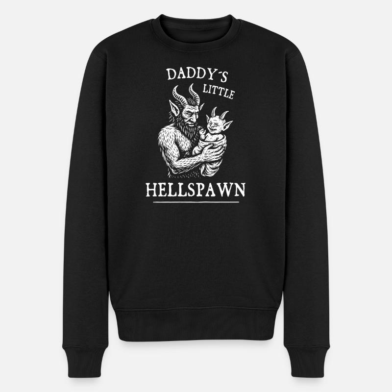 Daddy’s Little Hellspawn - Männer Premium Bio Pullover - Schwarz
