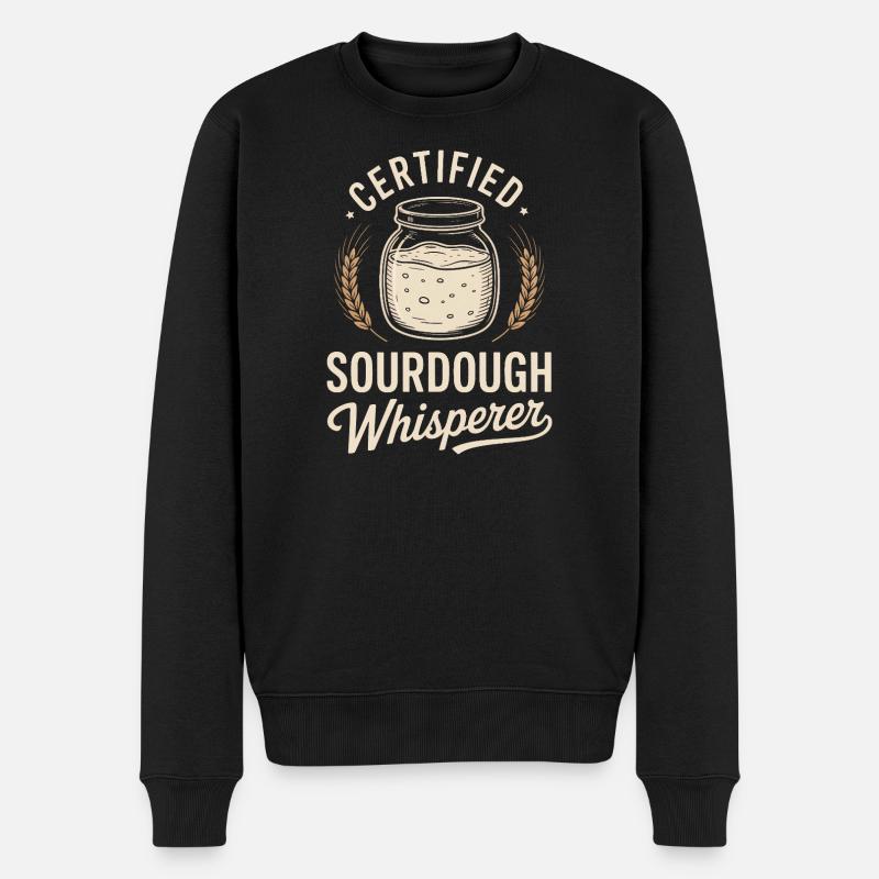 Zertifizierter Sauerteigflüsterer - Männer Premium Bio Pullover - Schwarz