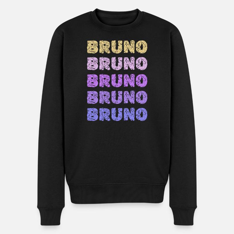 Bruno répétait des lettres pastel - Pull Premium bio Homme - noir