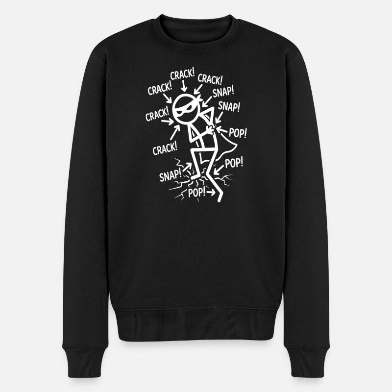 Crack Snap Pop Lustiger Ninja-Joint-Humor - Männer Premium Bio Pullover - Schwarz