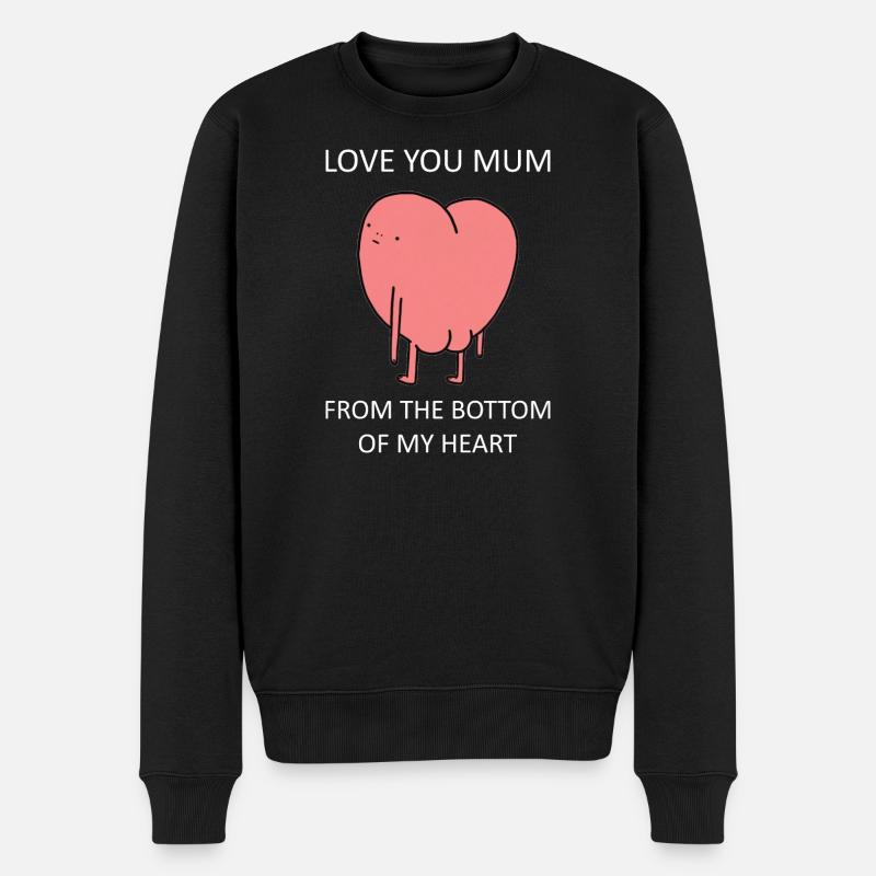 Love You Mum Heart Meme Muttertag - Männer Premium Bio Pullover - Schwarz