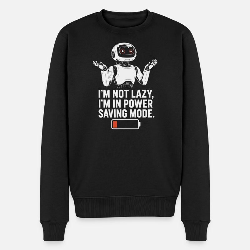 Power Saving Mode Robot - Men's Premium Organic Jumper - black
