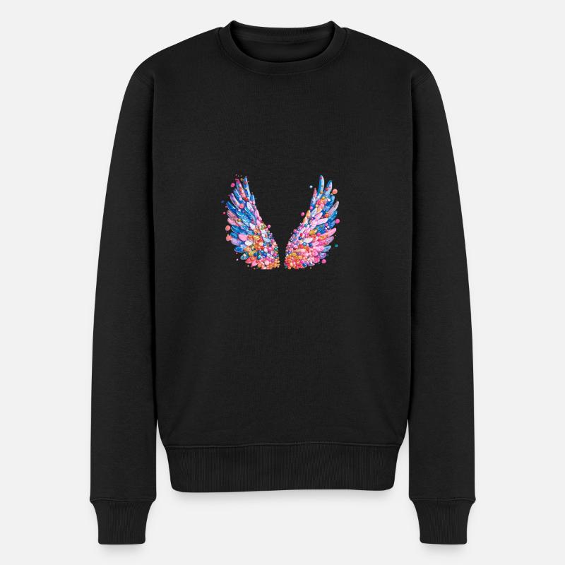 engelsflügel,federn,bunte flügel,graffiti - Männer Premium Bio Pullover - Schwarz