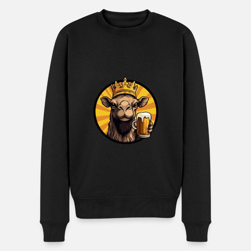 Kamel Bier - Männer Premium Bio Pullover - Schwarz