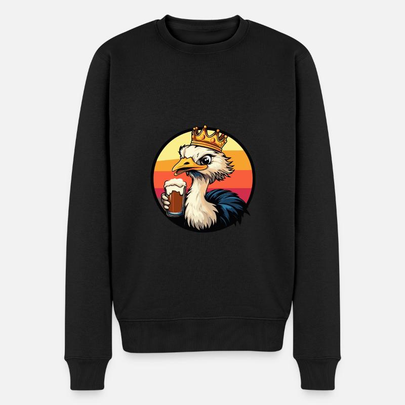 Strauß Bier - Männer Premium Bio Pullover - Schwarz
