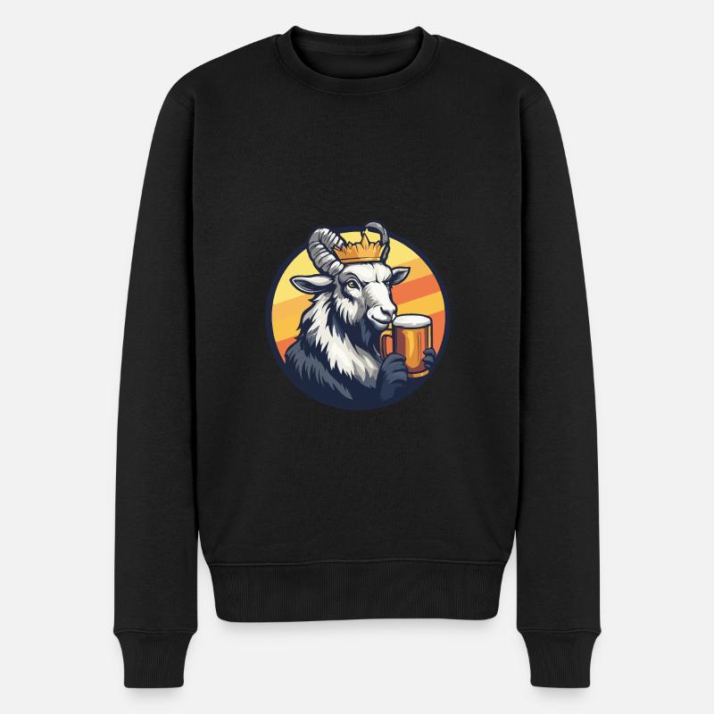 Bergziege Bier - Männer Premium Bio Pullover - Schwarz