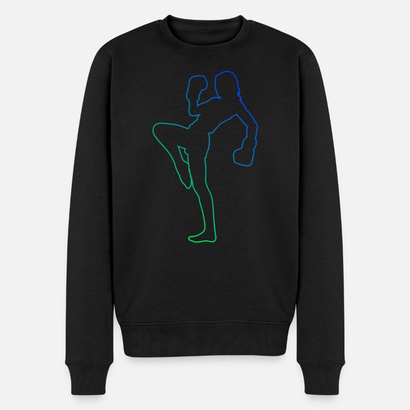 Kickboxing Kickbox Boxing Damen Boxen Kickboxen - Männer Premium Bio Pullover - Schwarz
