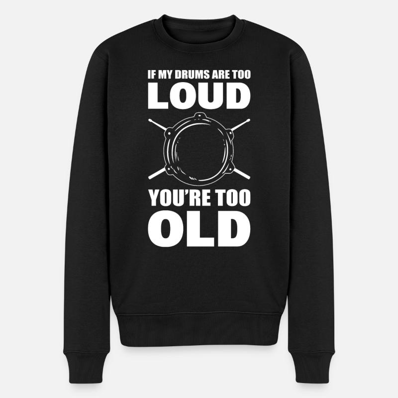 Lustiges Trommeln Schlagzeuger - Männer Premium Bio Pullover - Schwarz