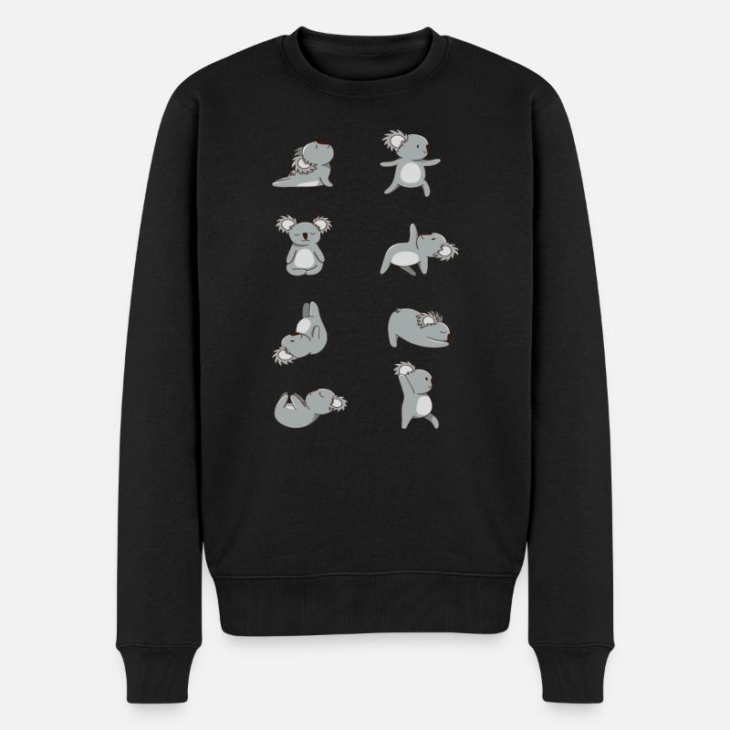 Yoga Koalas - Männer Premium Bio Pullover - Schwarz