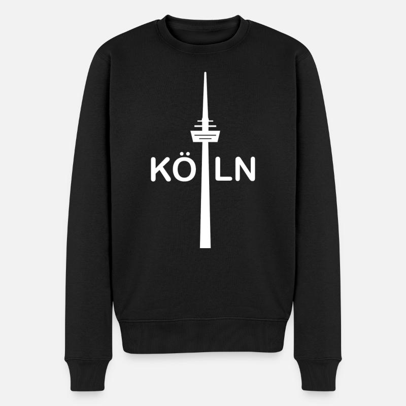 Fernsehturm das Wahrzeichen von Köln - Männer Premium Bio Pullover - Schwarz