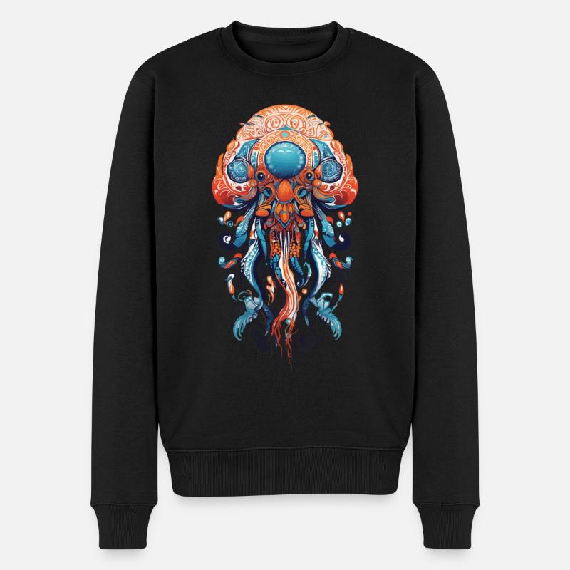 Mandala mystique méduse spiritualité - Pull Premium bio Homme - noir