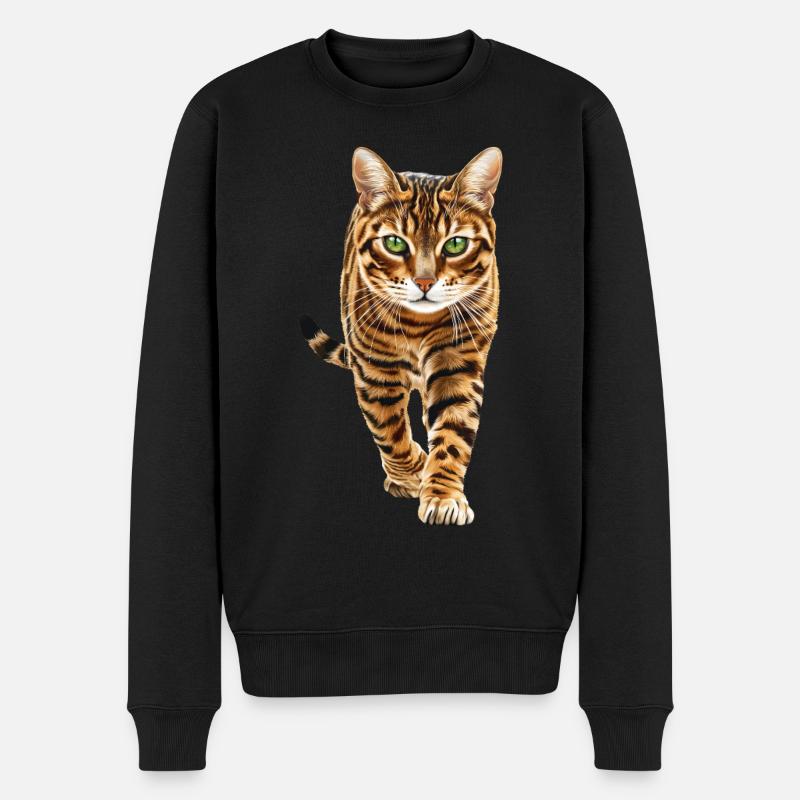 Bengalen - Männer Premium Bio Pullover - Schwarz