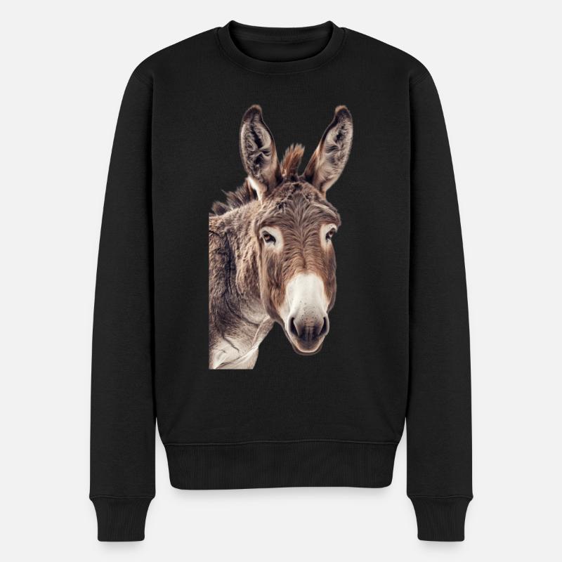 Esel - Männer Premium Bio Pullover - Schwarz