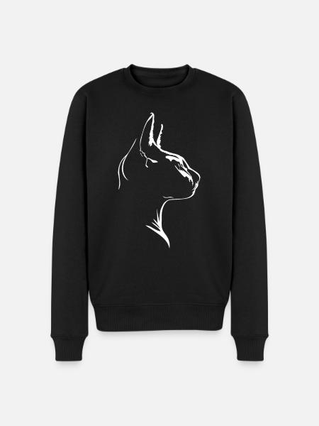 Sphynx chat chats silhouette wilsigns - Pull Premium bio Homme - noir