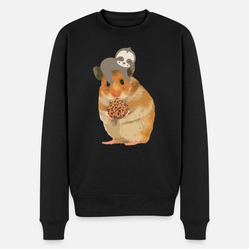 Hamster sloth cookie - pour les enfants - Pull Premium bio Homme - noir