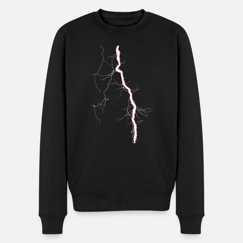 Blitz rot - Männer Premium Bio Pullover - Schwarz