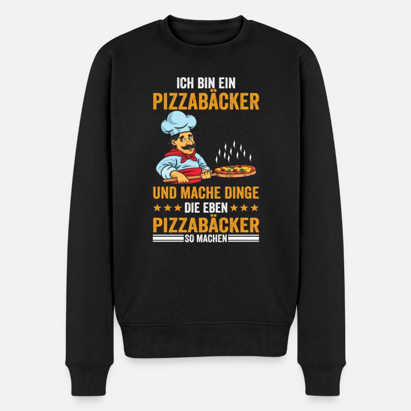 Pizzabäcker Piaa Pizzeria Geschenk - Männer Premium Bio Pullover - Schwarz