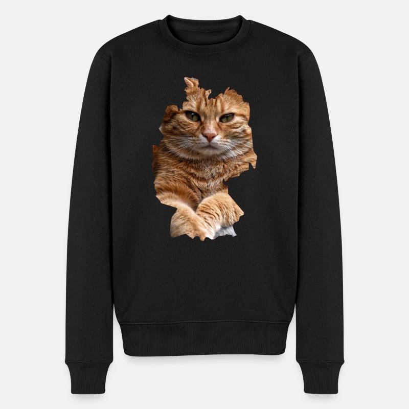 Chat, Chats - Pull Premium bio Homme - noir
