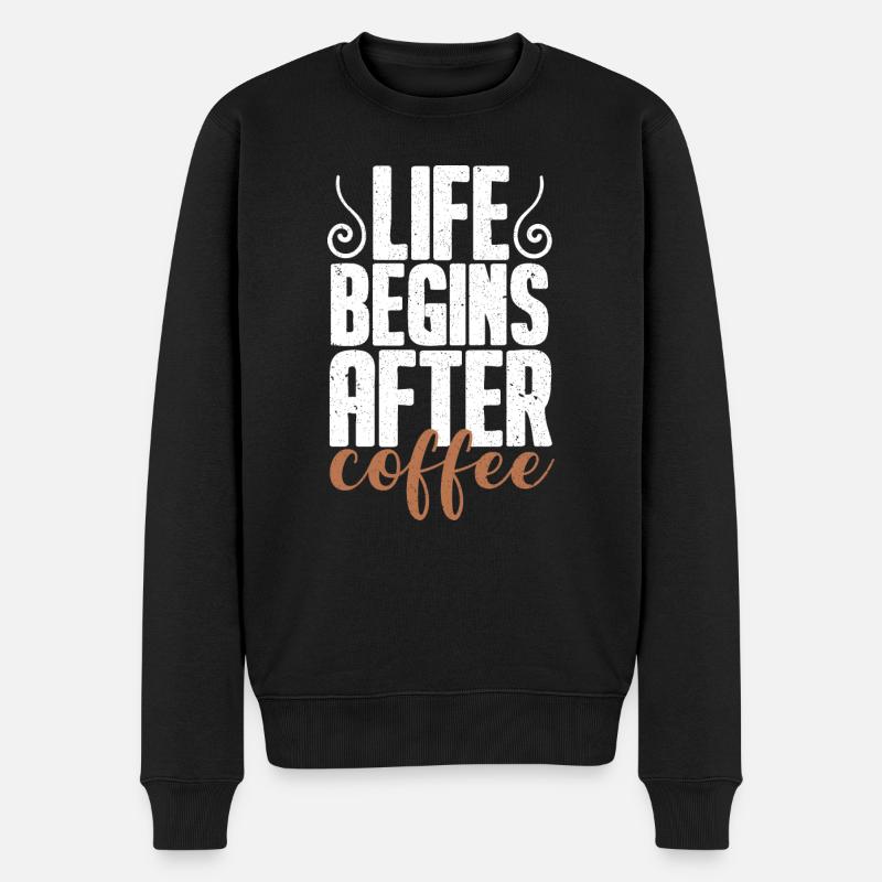 Kaffee Kaffeetrinker Kaffeeliebhaber - Männer Premium Bio Pullover - Schwarz