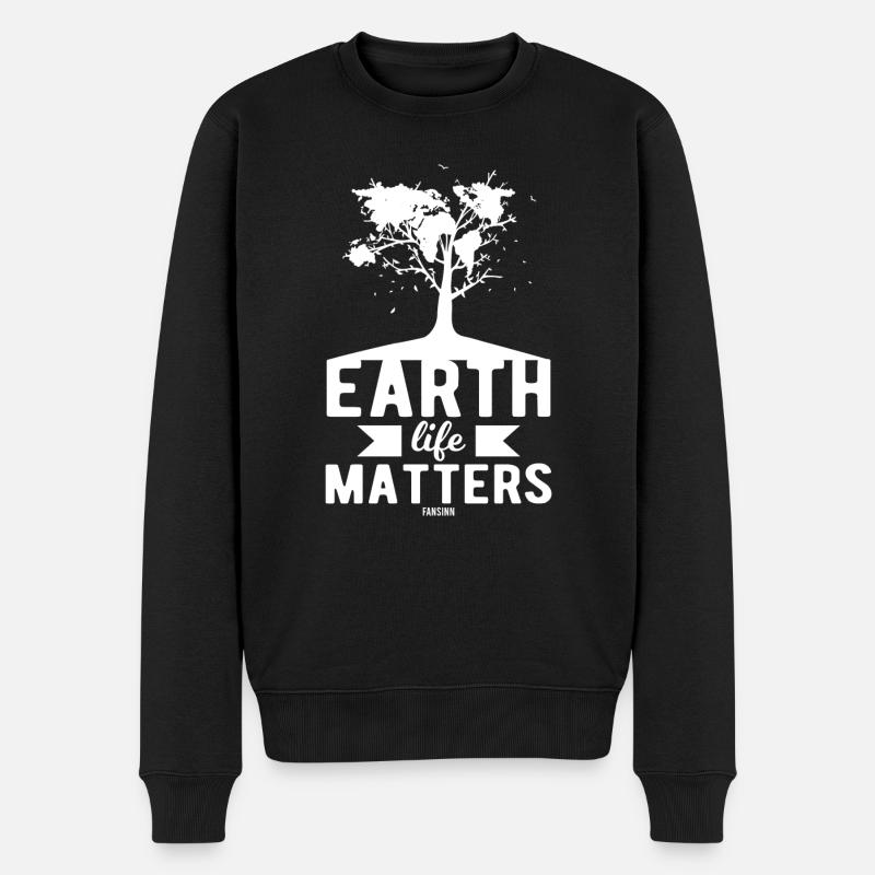 Naturschutz Baum Wald - Männer Premium Bio Pullover - Schwarz