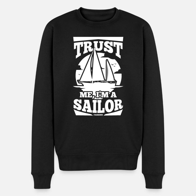 Segeln - Männer Premium Bio Pullover - Schwarz