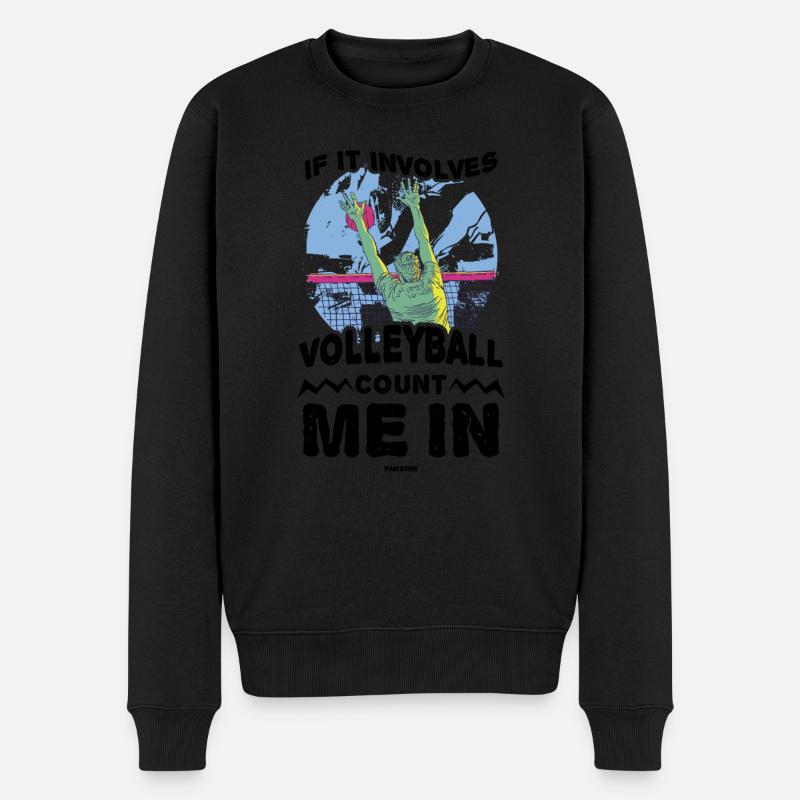 Volleyball Beachvolleyball Geschenk Strand - Männer Premium Bio Pullover - Schwarz