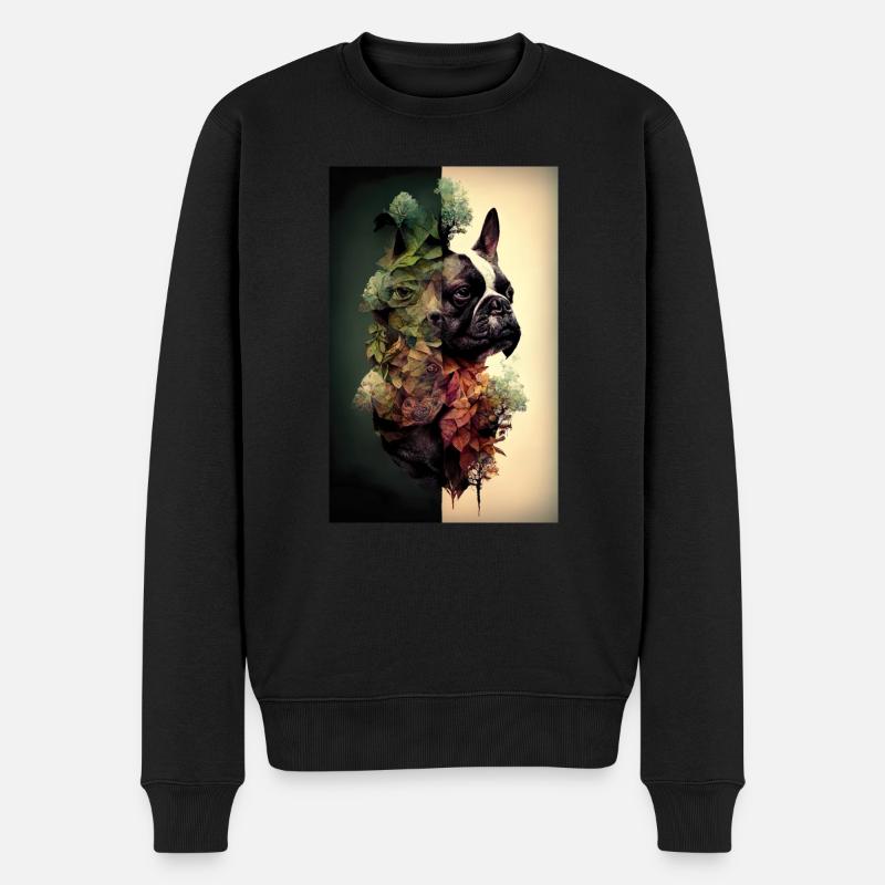 Französische Bulldoge, Modern Art - Männer Premium Bio Pullover - Schwarz