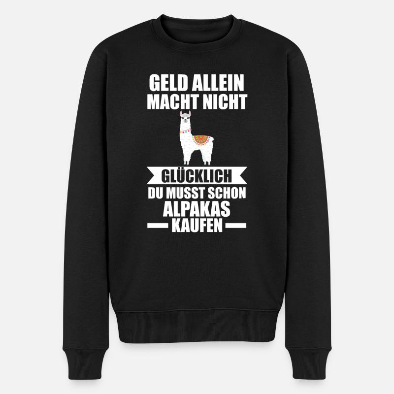 Alpaka - Männer Premium Bio Pullover - Schwarz