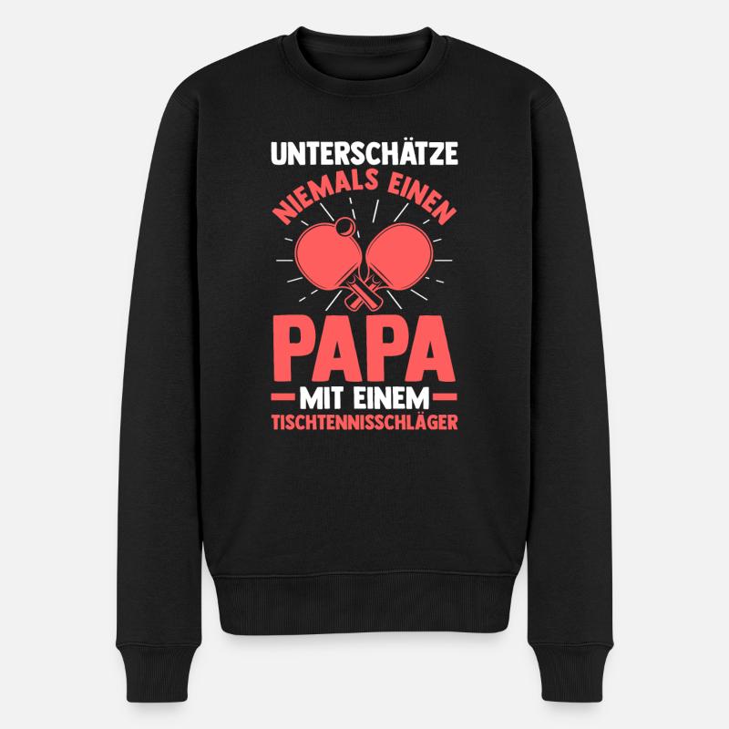 Tischtennis Papa Tischtennisspieler Geschenk - Männer Premium Bio Pullover - Schwarz
