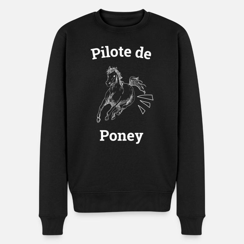 Pilote de Poney - Pull Premium bio Homme - noir