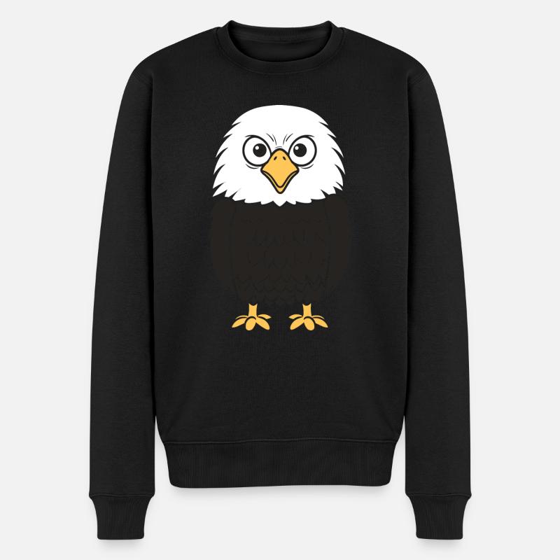 Adler-Vogel - Männer Premium Bio Pullover - Schwarz