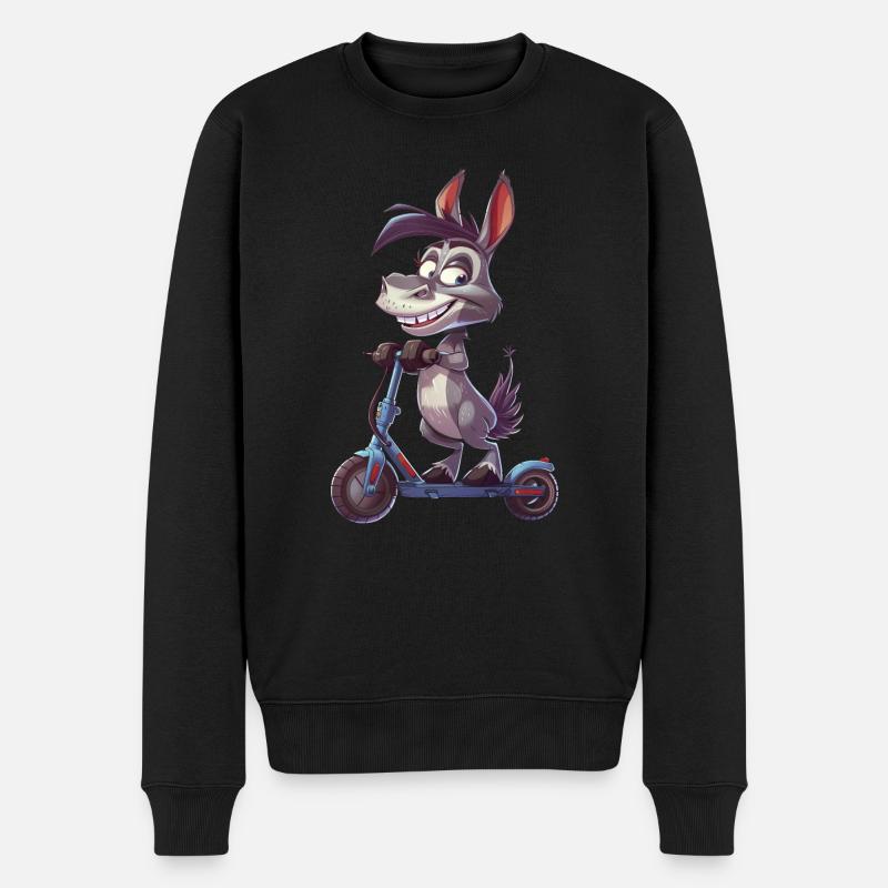 Esel Roller - Männer Premium Bio Pullover - Schwarz