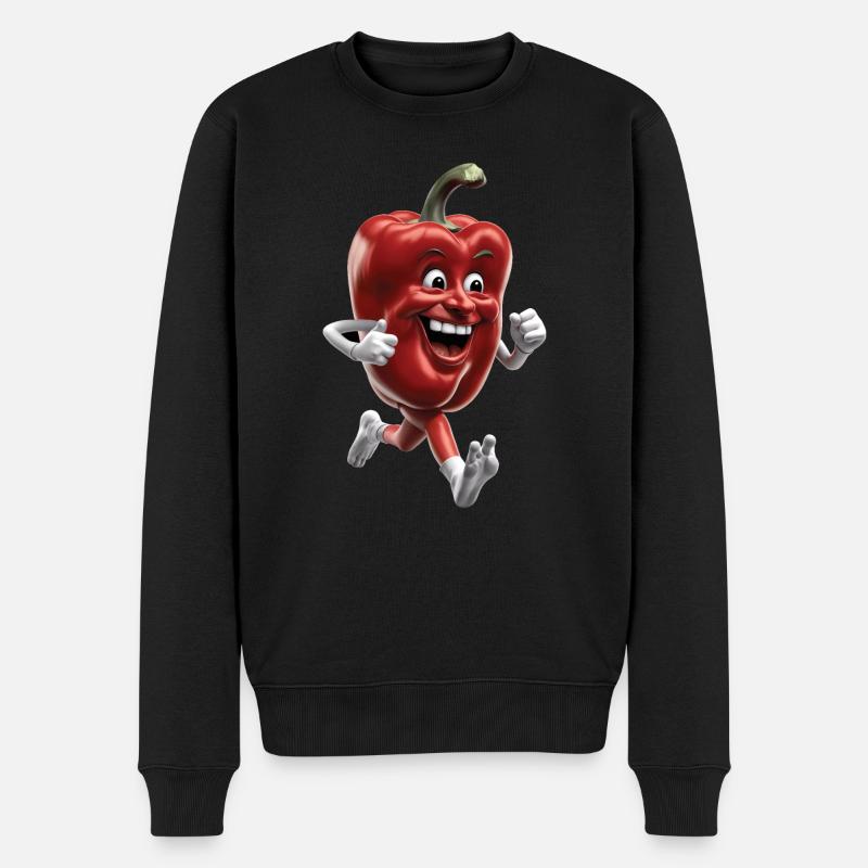 Paprika Geschenk - Männer Premium Bio Pullover - Schwarz