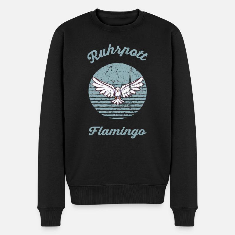 Ruhrpott Flamingo - Männer Premium Bio Pullover - Schwarz