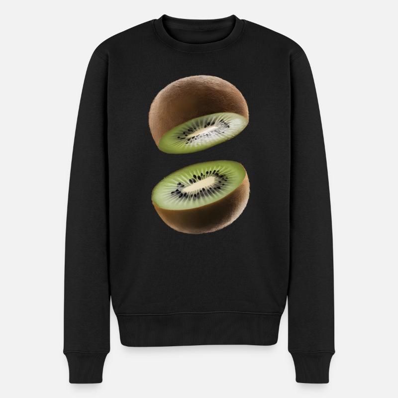 Kiwi-Geschenk - Männer Premium Bio Pullover - Schwarz