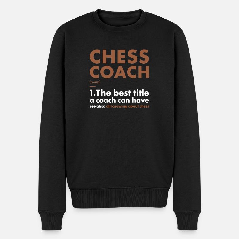 Chess Player Coach Definition Chess - Männer Premium Bio Pullover - Schwarz
