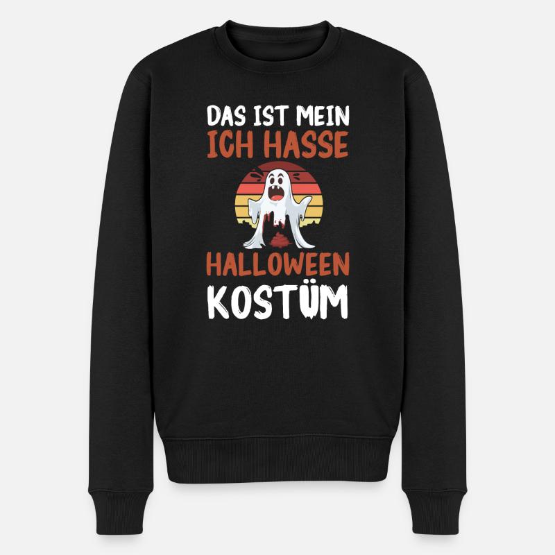 Geist Ich Hasse Halloween Kostüm - Männer Premium Bio Pullover - Schwarz