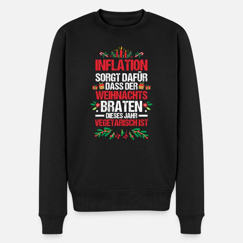 Weihnachtsmann Inflation Weihnachten - Männer Premium Bio Pullover - Schwarz