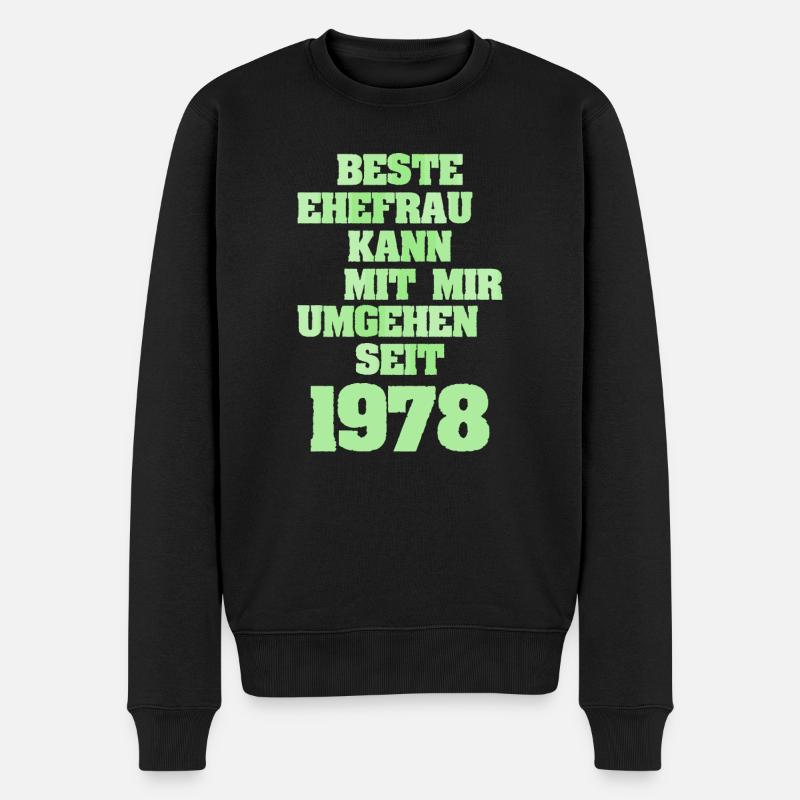 Ehefrau 1978 - Männer Premium Bio Pullover - Schwarz