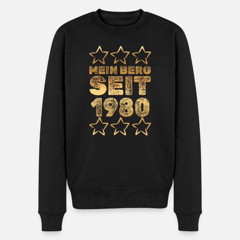 1980 - Männer Premium Bio Pullover - Schwarz