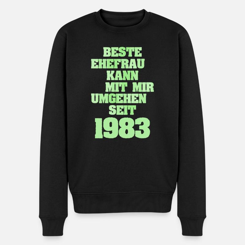 1983 - Männer Premium Bio Pullover - Schwarz