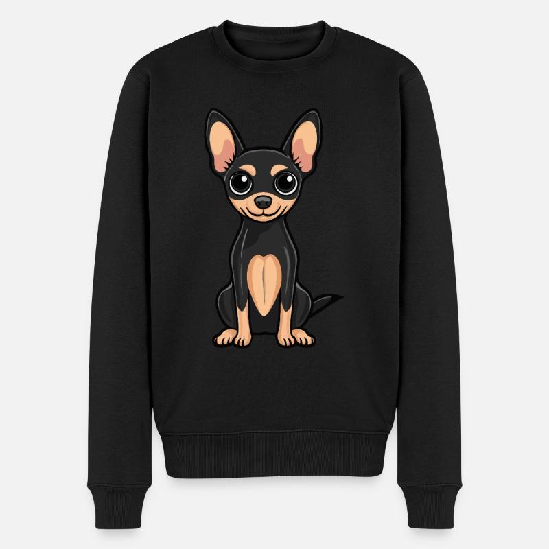 Pinscher Hund Niedlich - Männer Premium Bio Pullover - Schwarz